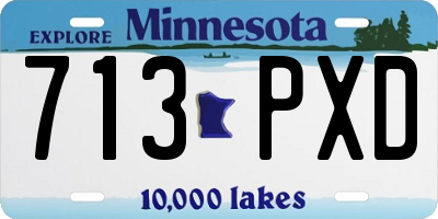 MN license plate 713PXD