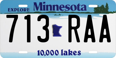 MN license plate 713RAA