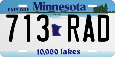MN license plate 713RAD