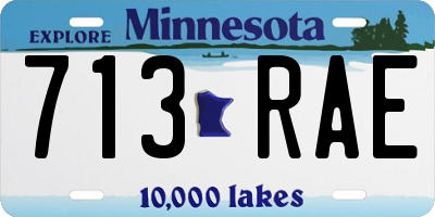 MN license plate 713RAE
