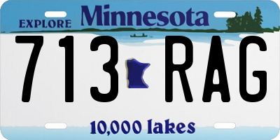 MN license plate 713RAG