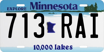 MN license plate 713RAI