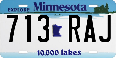 MN license plate 713RAJ