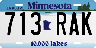 MN license plate 713RAK