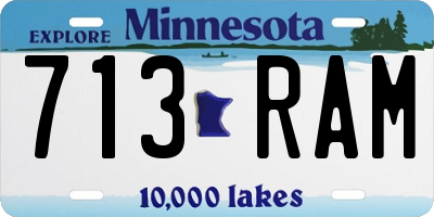 MN license plate 713RAM