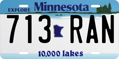 MN license plate 713RAN