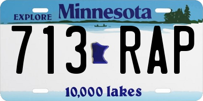 MN license plate 713RAP