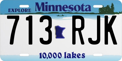 MN license plate 713RJK
