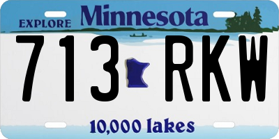 MN license plate 713RKW