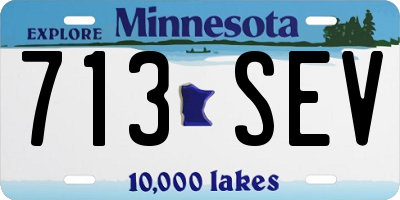 MN license plate 713SEV