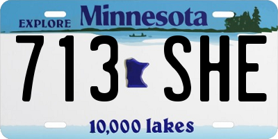 MN license plate 713SHE
