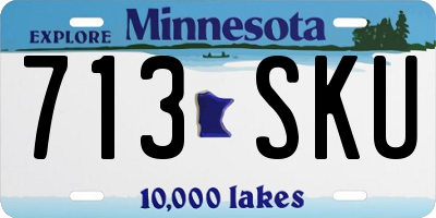 MN license plate 713SKU