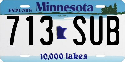 MN license plate 713SUB