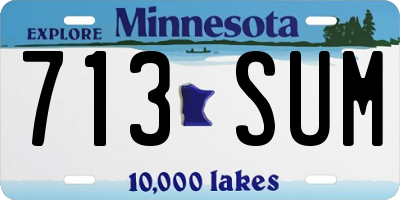 MN license plate 713SUM