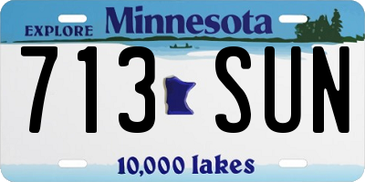 MN license plate 713SUN