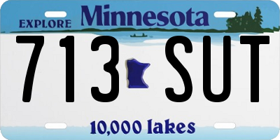 MN license plate 713SUT