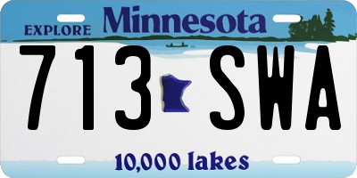 MN license plate 713SWA