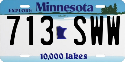 MN license plate 713SWW