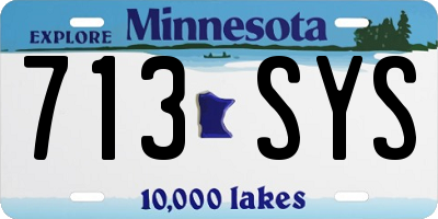 MN license plate 713SYS