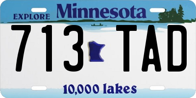 MN license plate 713TAD
