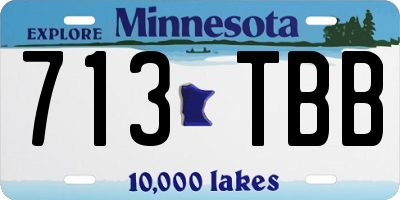MN license plate 713TBB