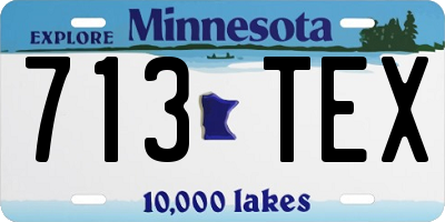 MN license plate 713TEX
