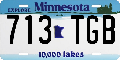 MN license plate 713TGB