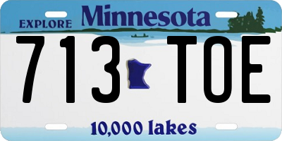MN license plate 713TOE