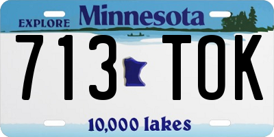 MN license plate 713TOK