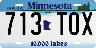 MN license plate 713TOX