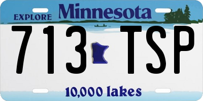 MN license plate 713TSP