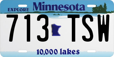 MN license plate 713TSW