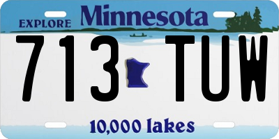MN license plate 713TUW