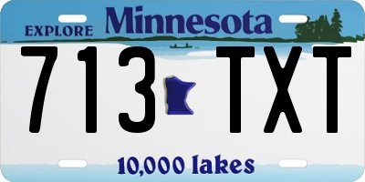 MN license plate 713TXT