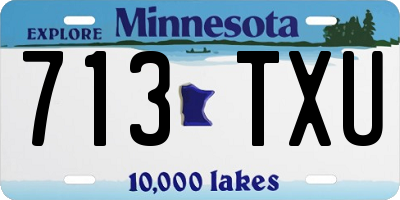 MN license plate 713TXU