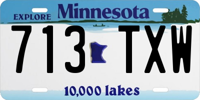 MN license plate 713TXW