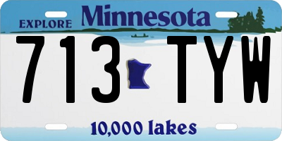 MN license plate 713TYW