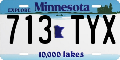 MN license plate 713TYX