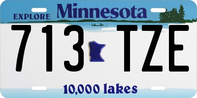 MN license plate 713TZE