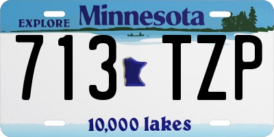 MN license plate 713TZP