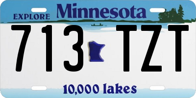 MN license plate 713TZT