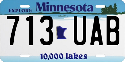 MN license plate 713UAB