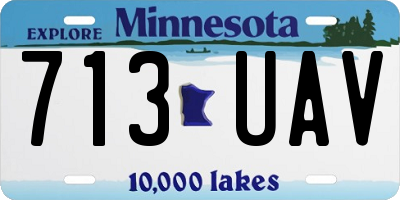 MN license plate 713UAV