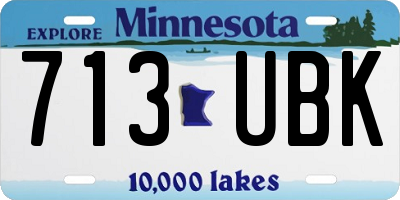 MN license plate 713UBK