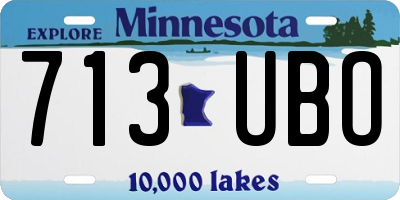 MN license plate 713UBO