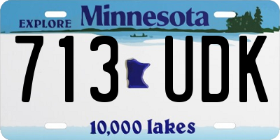 MN license plate 713UDK