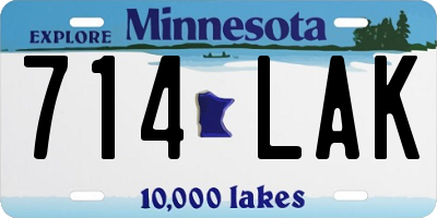 MN license plate 714LAK