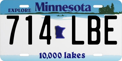 MN license plate 714LBE
