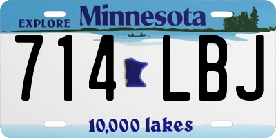 MN license plate 714LBJ