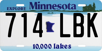 MN license plate 714LBK